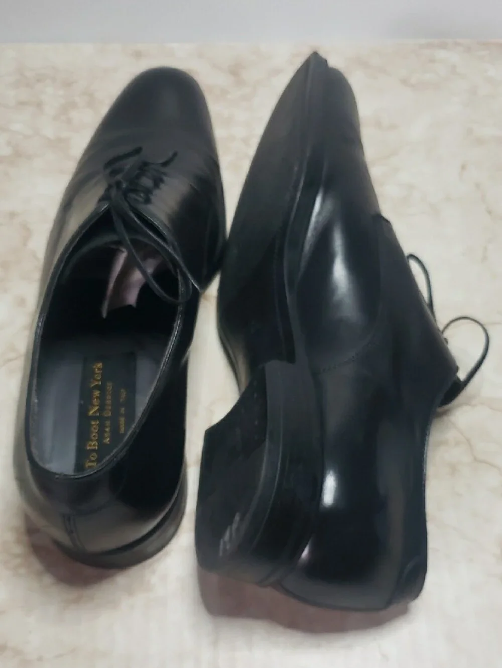 Too Boot NY Men's Black Leather Lace-Up Dress Shoes 12